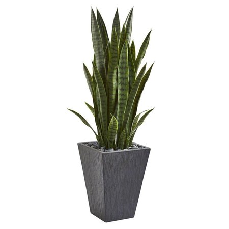 NEARLY NATURALS 45 in. Sansevieria Artificial Plant in Sate Planter 9191